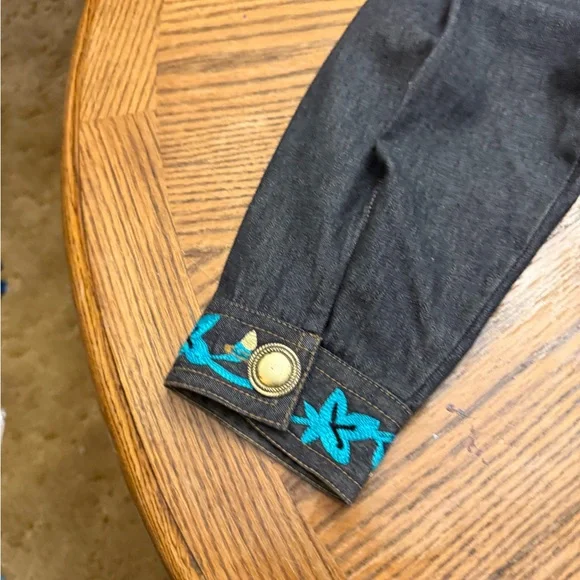 Indigo Women's Embroidered Jacket - Black with Multicolor Accents - Picture 3 of 9